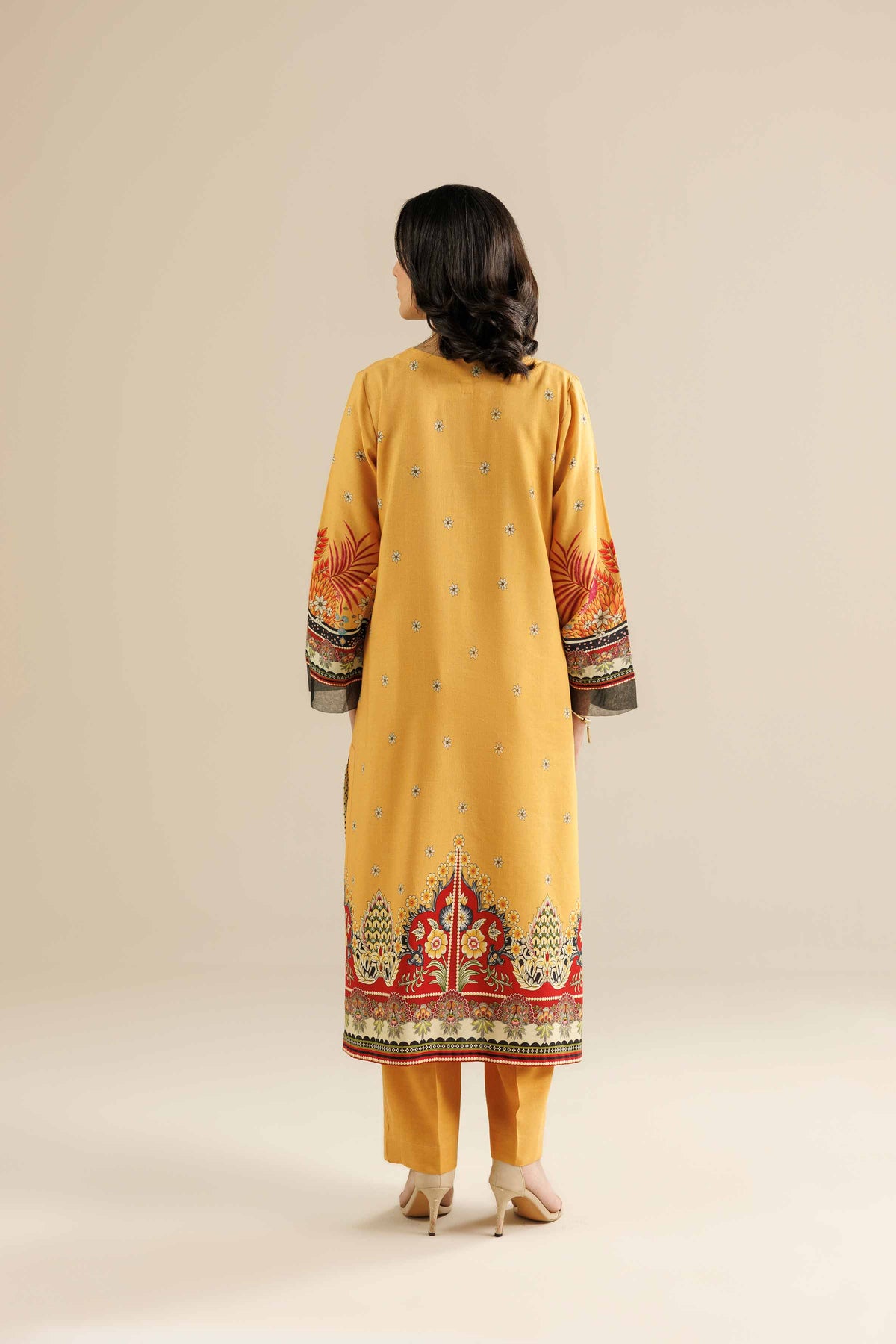 2 Piece - Printed Suit - PW25-328 Yellow Linen 2PC Printed Nishat Australia