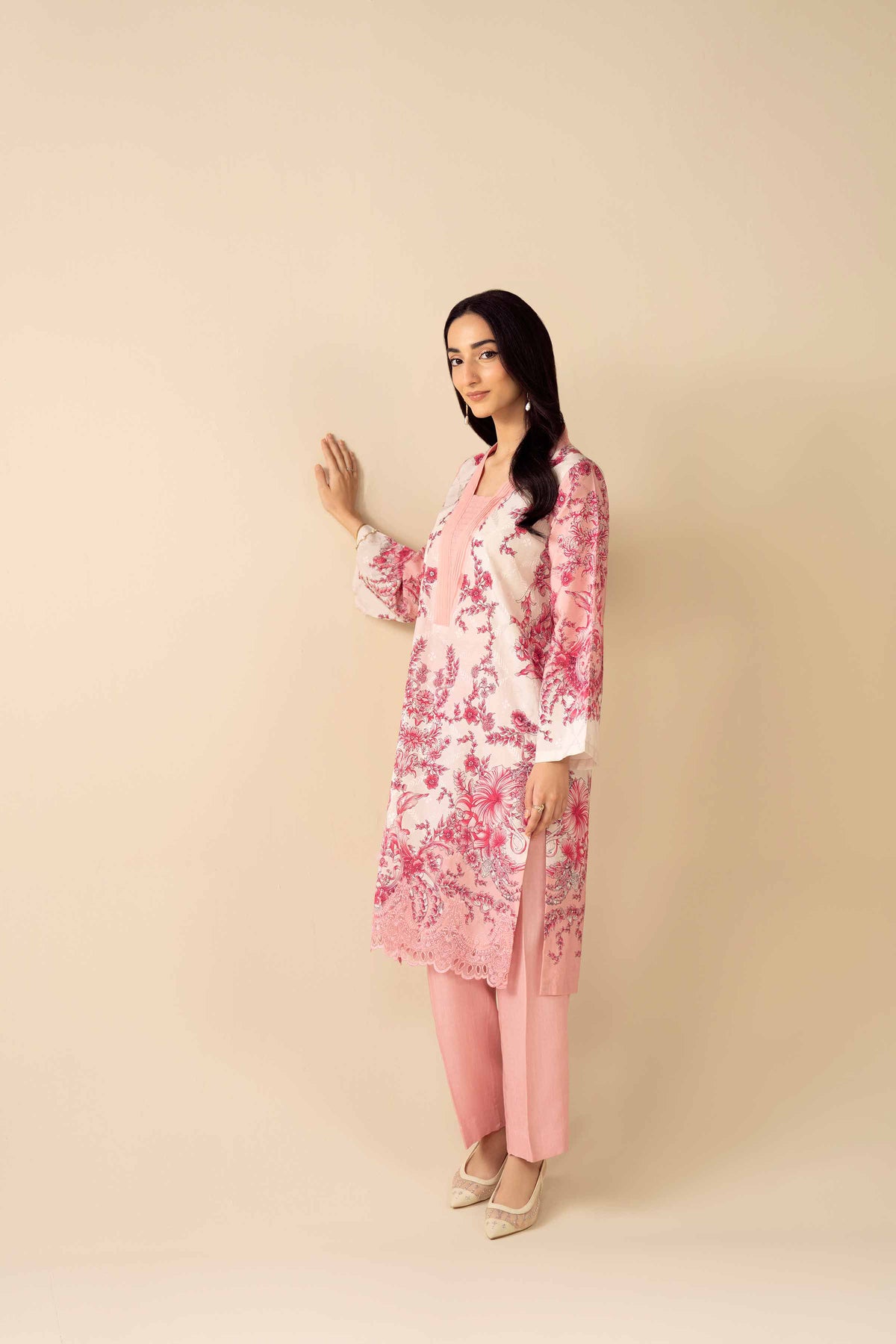 2 Piece - Printed Embroidered Suit - PW25-330 Pink Jacquard 2PC Embroidered Nishat Australia