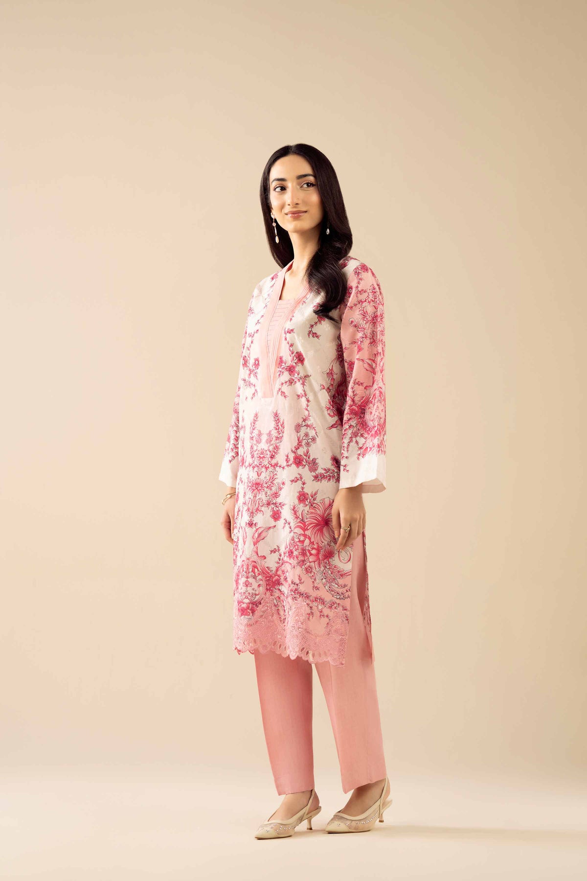 2 Piece - Printed Embroidered Suit - PW25-330 Pink Jacquard 2PC Embroidered Nishat Australia