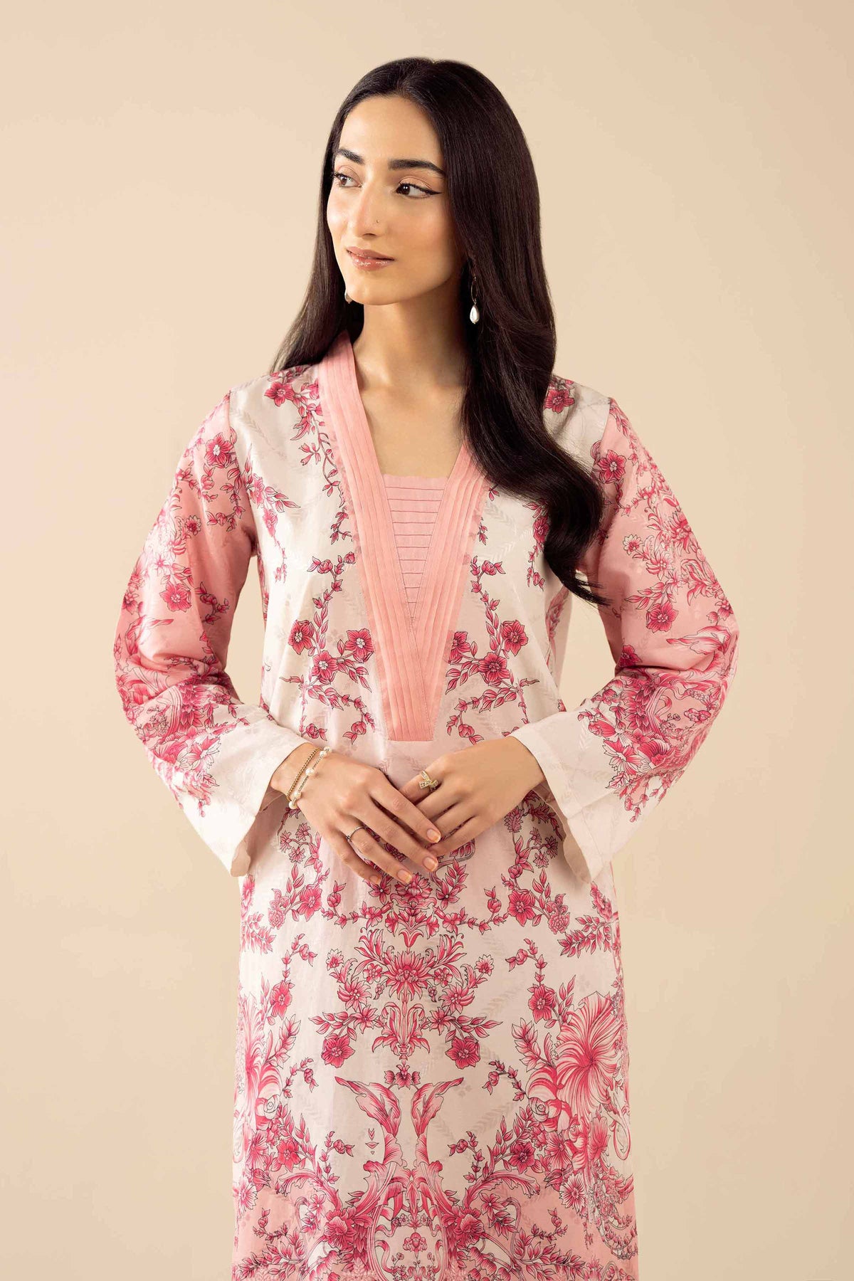 2 Piece - Printed Embroidered Suit - PW25-330 Pink Jacquard 2PC Embroidered Nishat Australia
