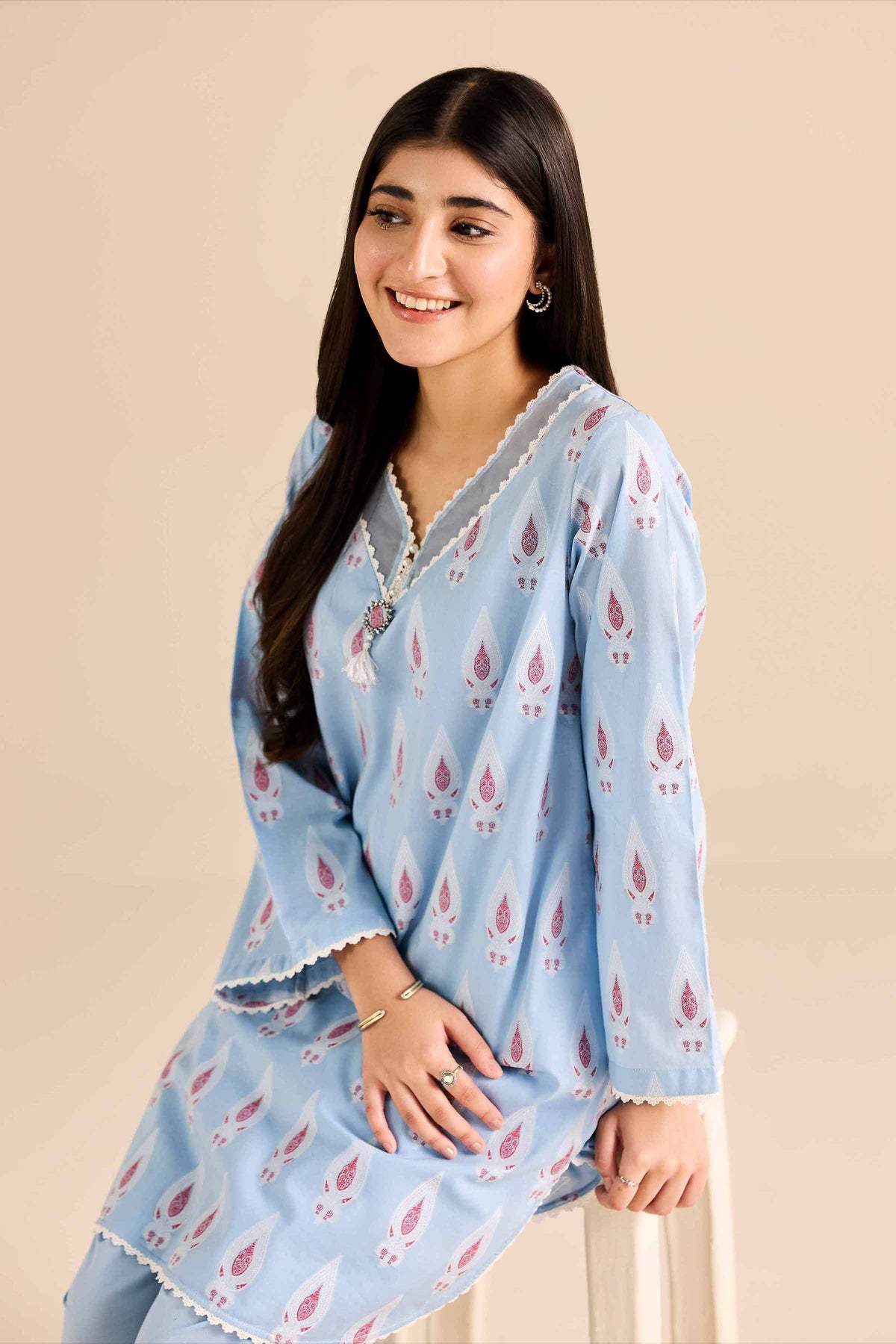 2 Piece - Printed Suit - PW25-372 Blue Jacquard 2PC Printed Nishat Australia