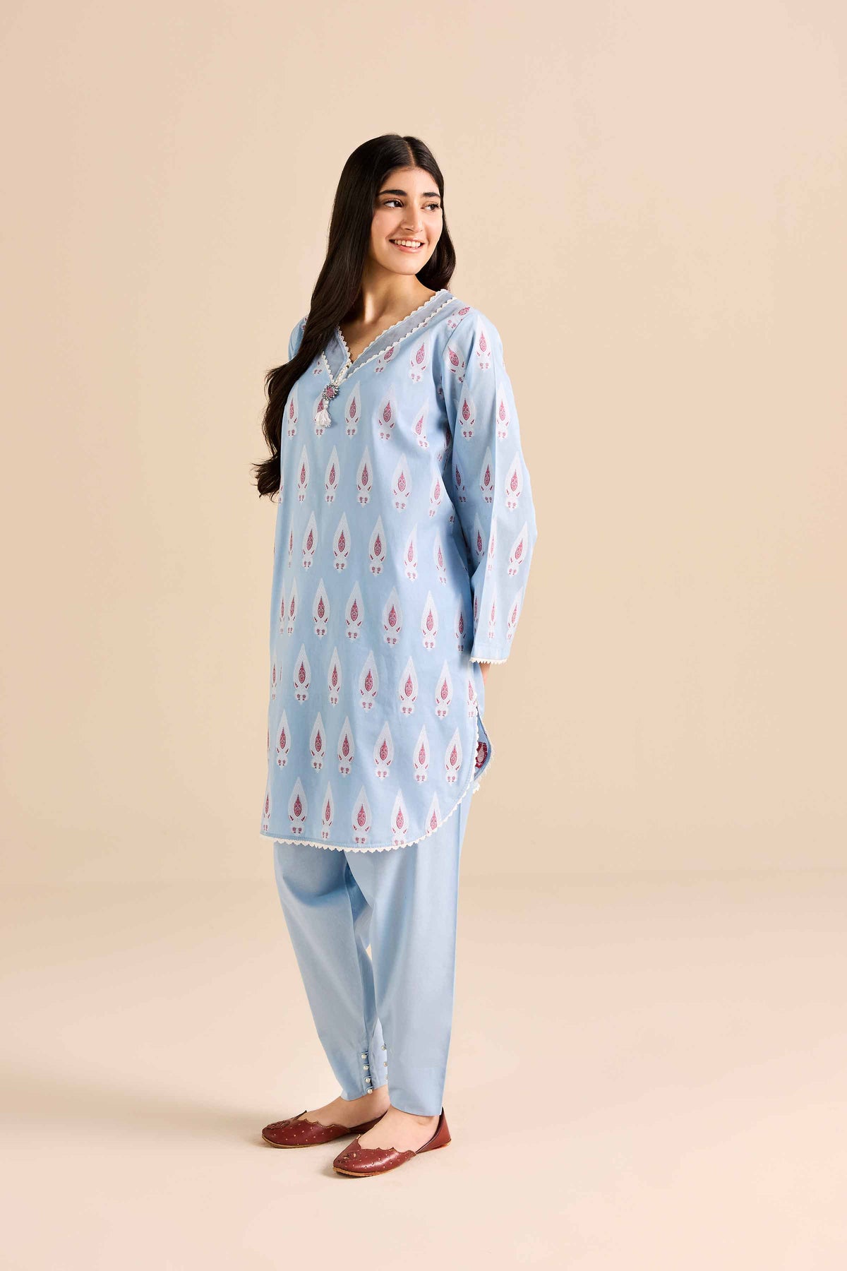 2 Piece - Printed Suit - PW25-372 Blue Jacquard 2PC Printed Nishat Australia