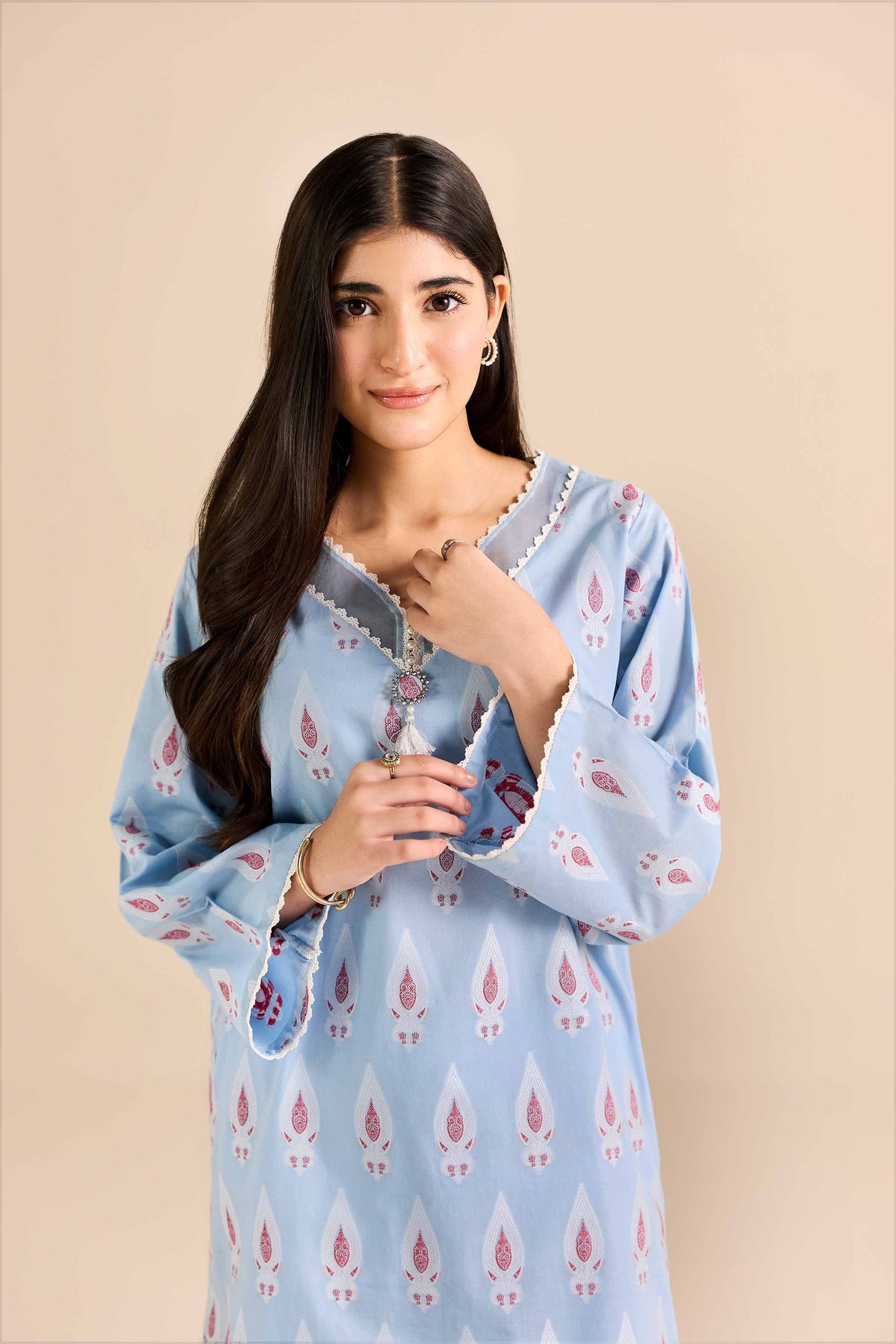 2 Piece - Printed Suit - PW25-372 Blue Jacquard 2PC Printed Nishat Australia