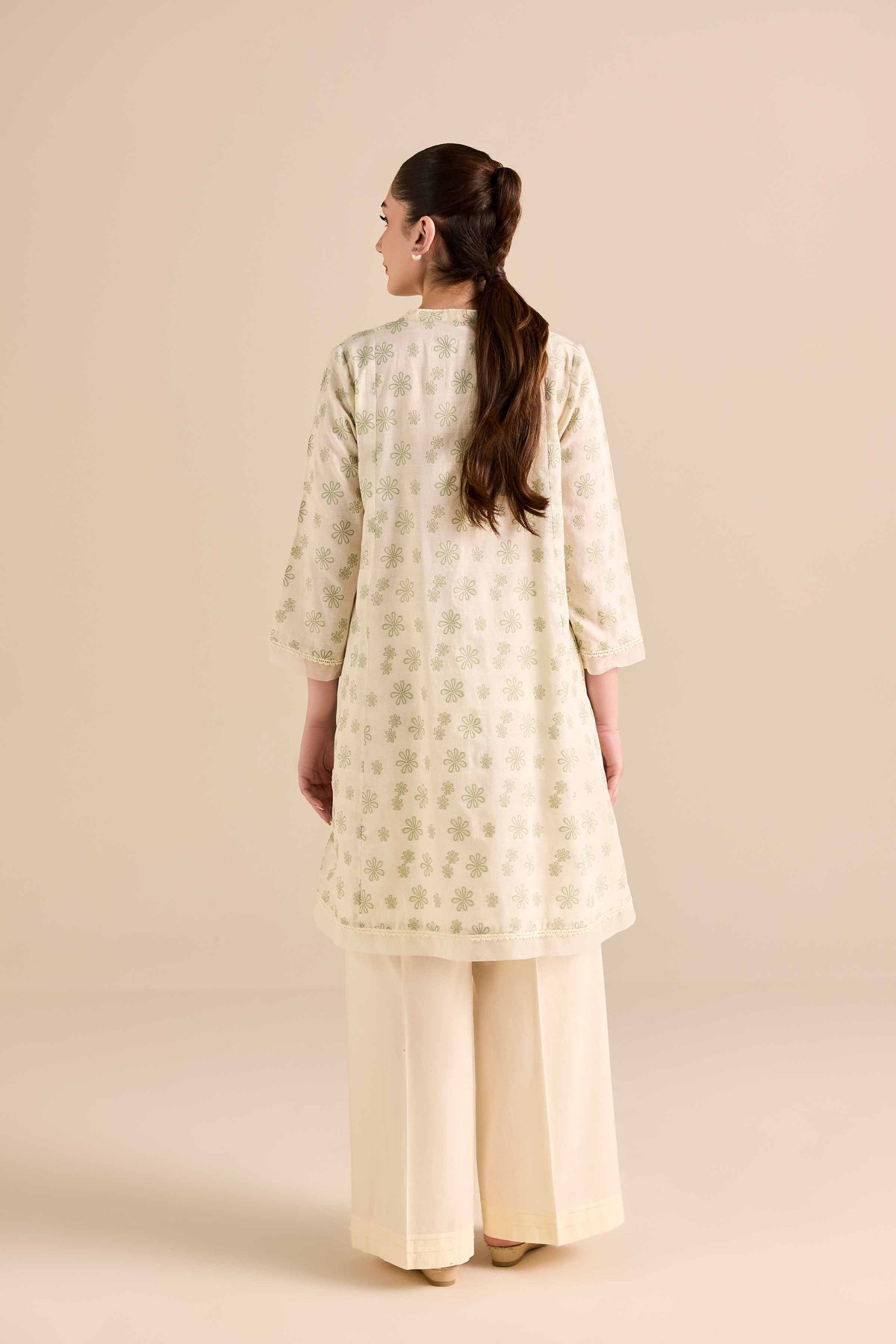 2 Piece - Printed Suit - PW25-374 White Jacquard 2PC Printed Nishat Australia