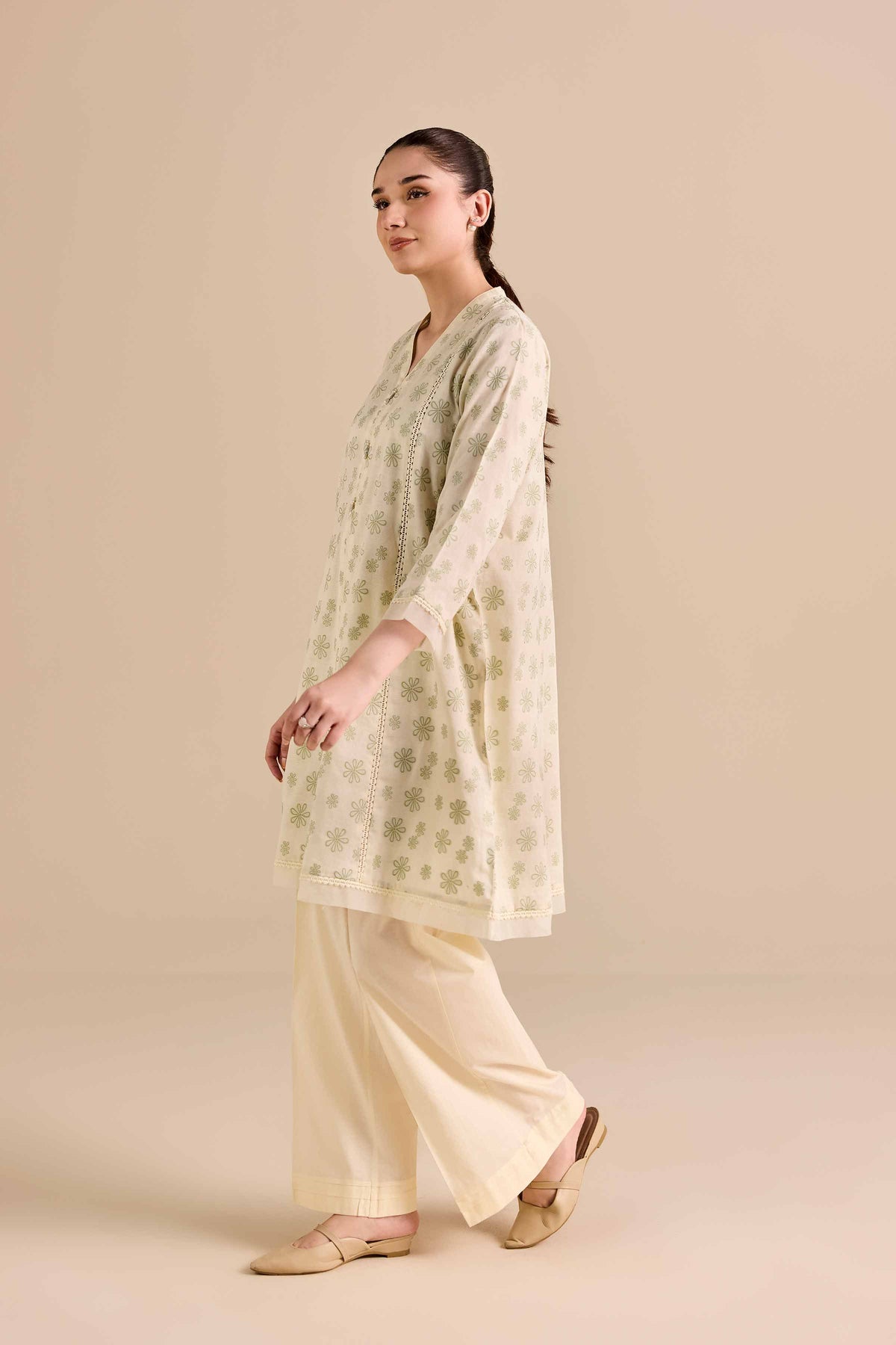 2 Piece - Printed Suit - PW25-374 White Jacquard 2PC Printed Nishat Australia