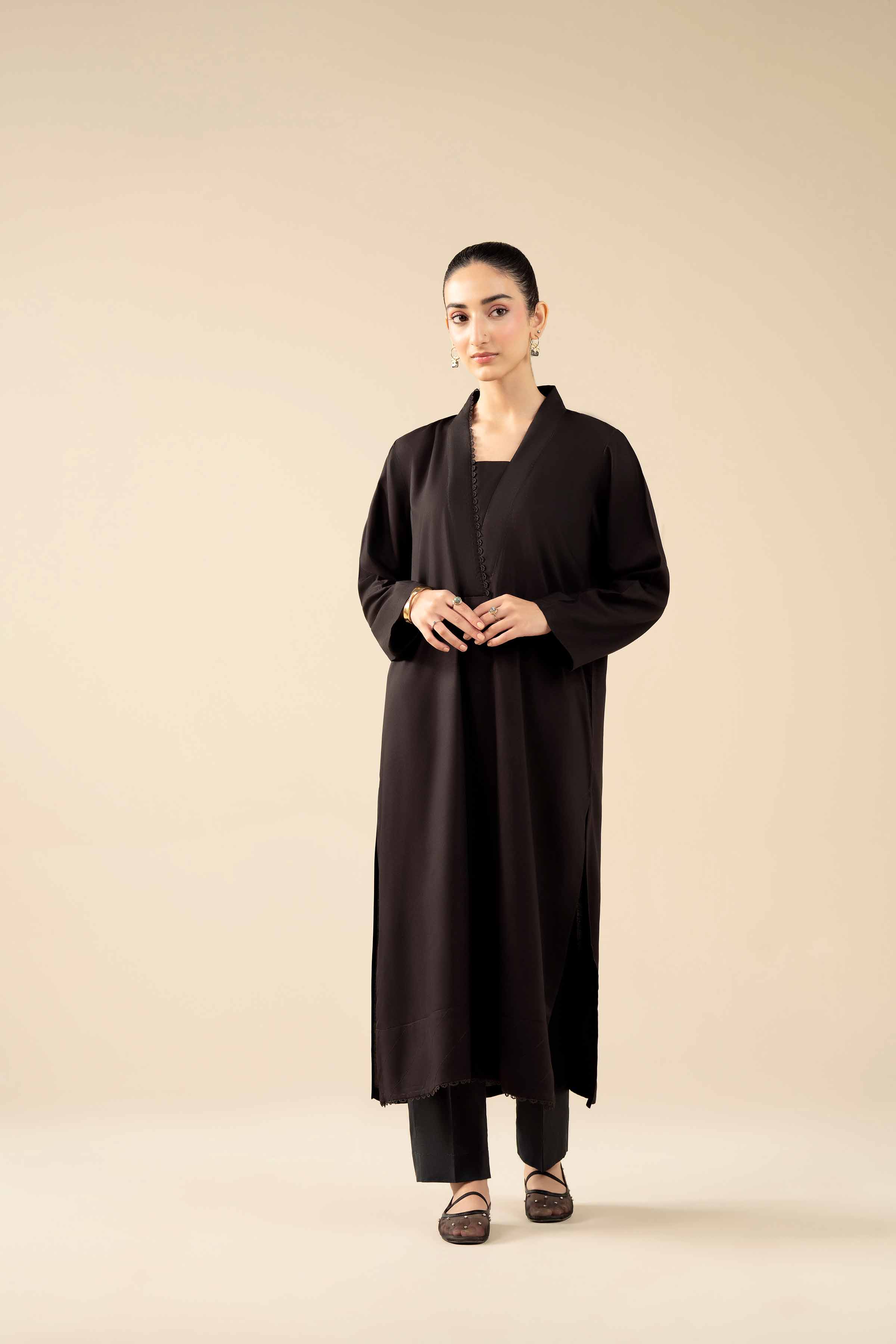 2 Piece - Basic Suit - PW25-383 READY TO WEAR Black Linen 2PC Solids