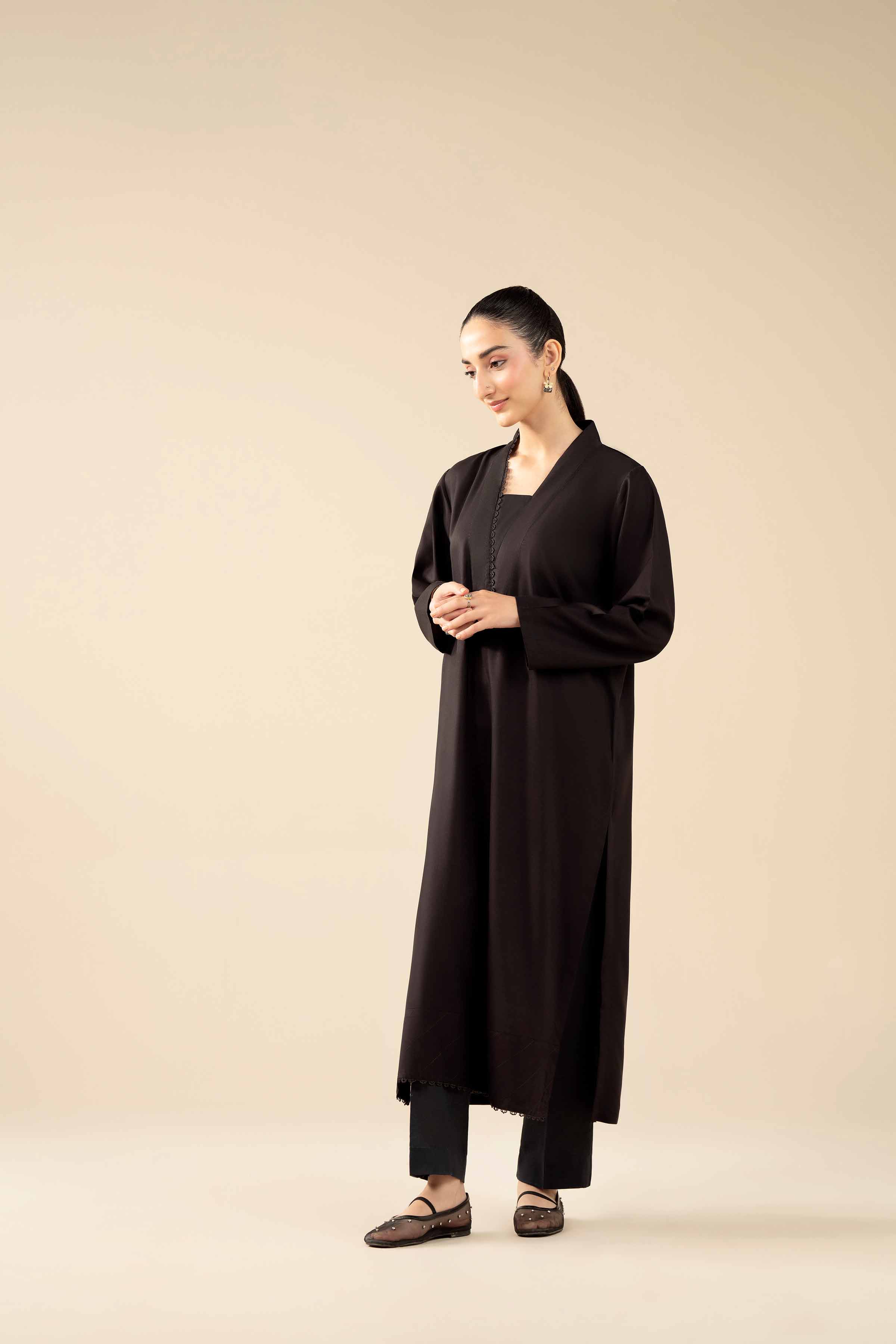 2 Piece - Basic Suit - PW25-383 READY TO WEAR Black Linen 2PC Solids