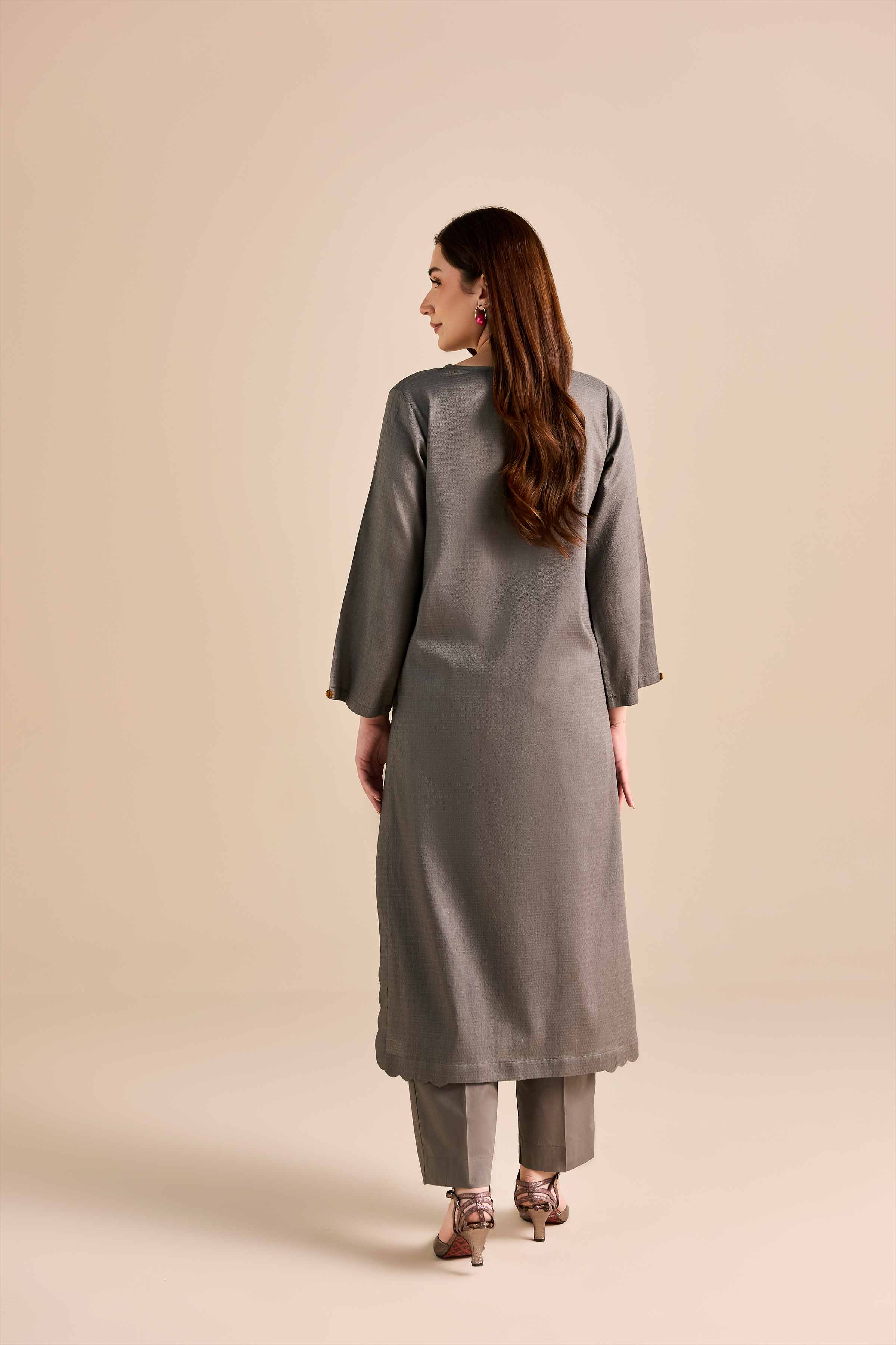 2 Piece - Basic Suit - PW25-384 READY TO WEAR Grey Dobby 2PC Solids