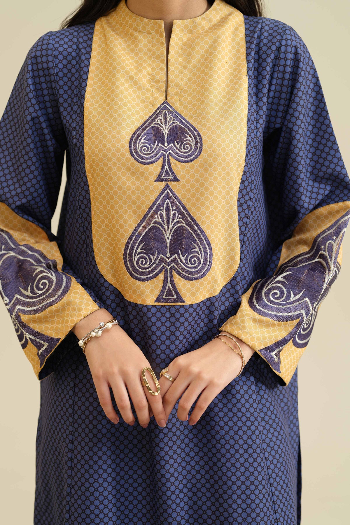 3 Piece - Printed Embroidered Suit - PW25-408 Blue Lawn 3PC Embroidered Nishat Australia