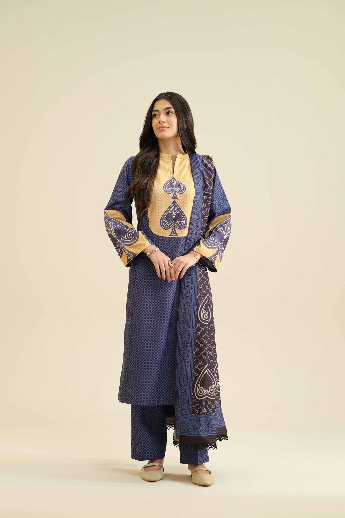 3 Piece - Printed Embroidered Suit - PW25-408 Blue Lawn 3PC Embroidered Nishat Australia