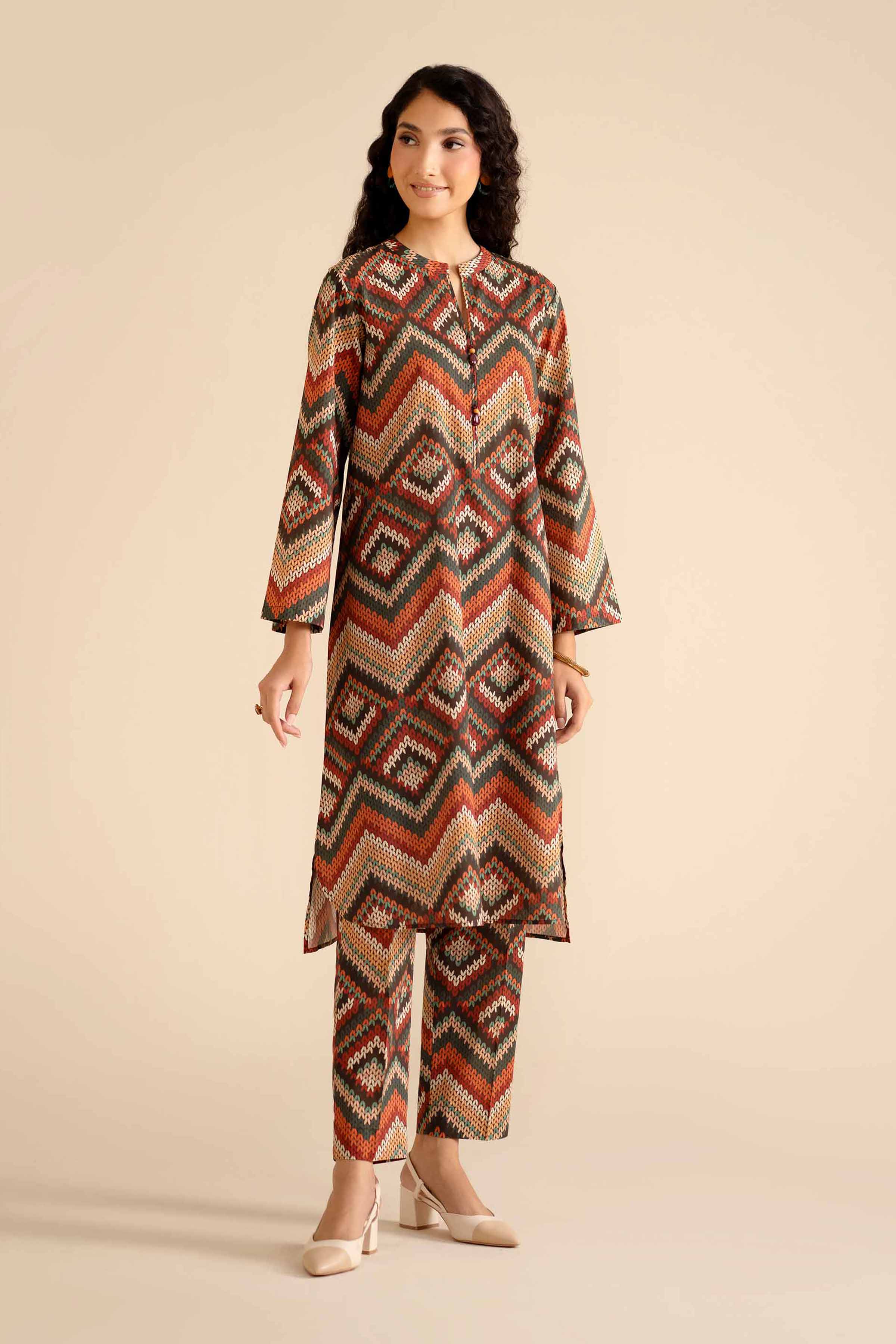 2 Piece - Printed Suit - PW25-42 READY TO WEAR Multi Cambric 2PC Printed