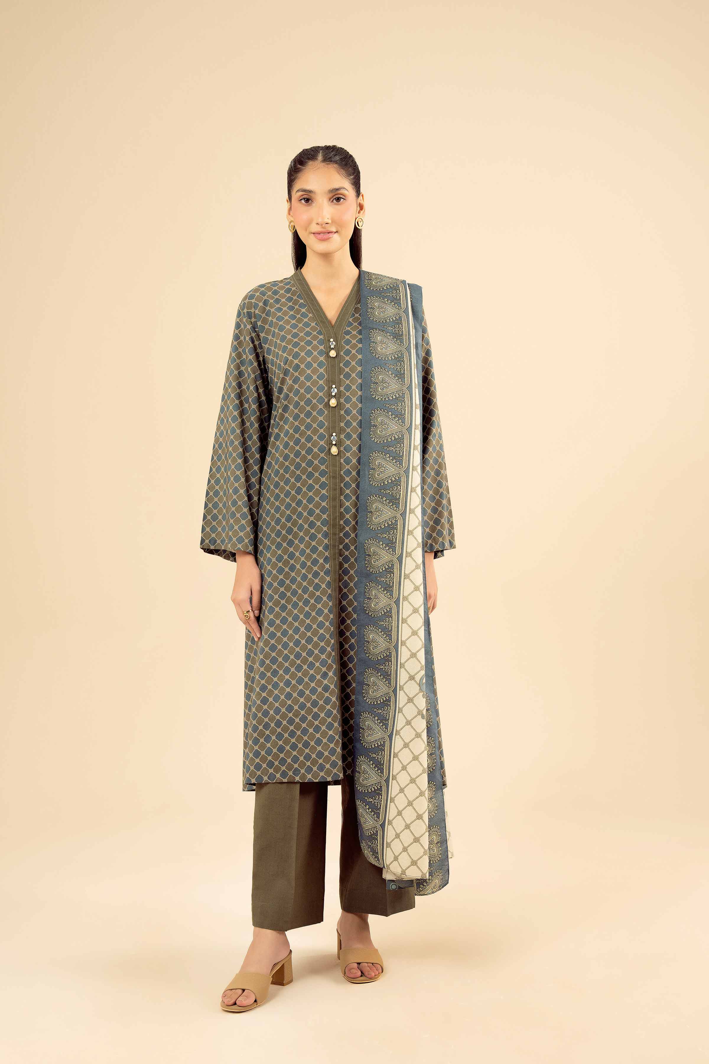 3 Piece - Basic Suit - PW25-465 READY TO WEAR Green Tropical 3PC Solids