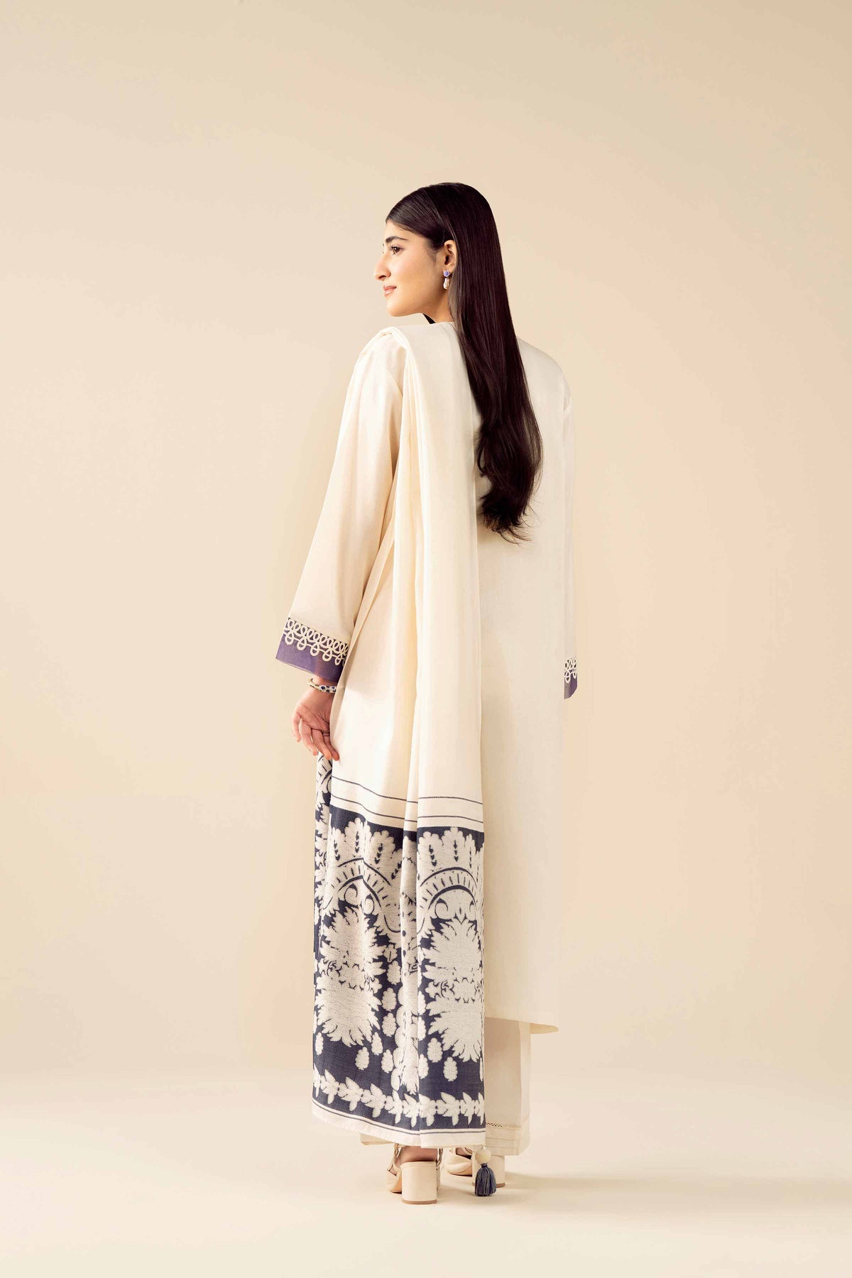 3 Piece - Embroidered Suit - PW25-471 White Silk 3PC Embroidered Nishat Australia