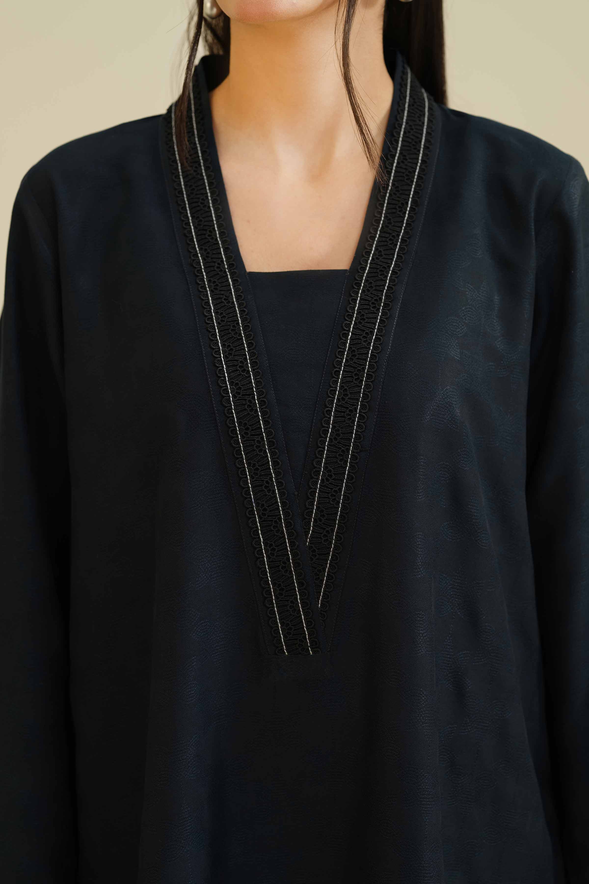 3 Piece - Basic Suit - PW25-50 READY TO WEAR Black Jacquard 3PC Solids