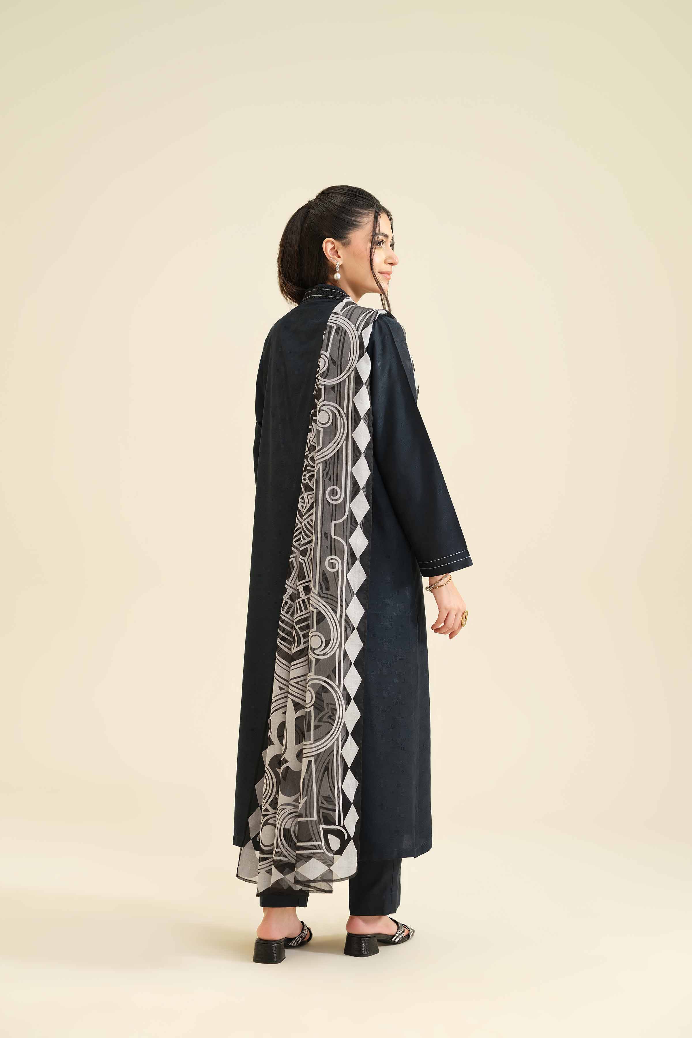 3 Piece - Basic Suit - PW25-50 READY TO WEAR Black Jacquard 3PC Solids
