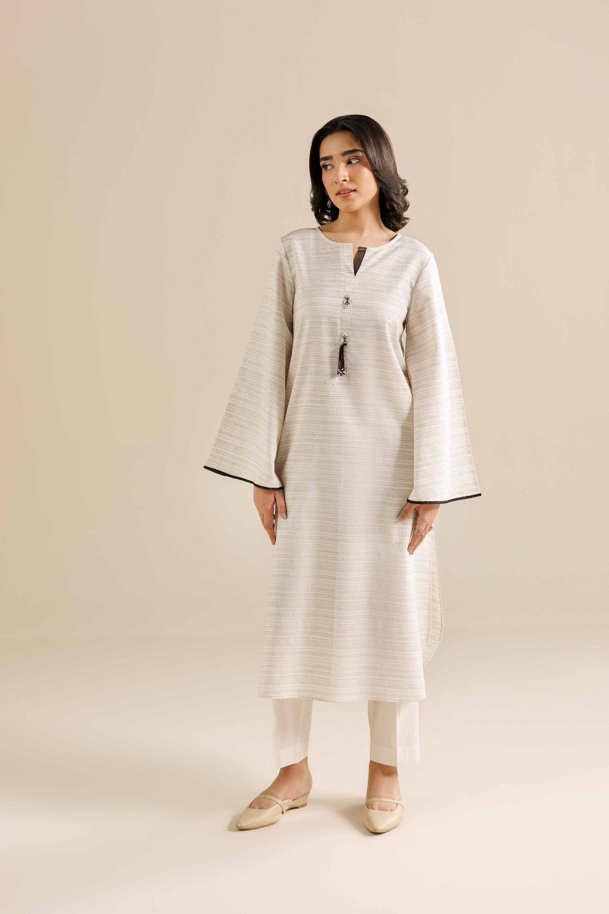 2 Piece - Basic Suit - PW25-512 White Yarn Dyed 2PC Solids Nishat Australia