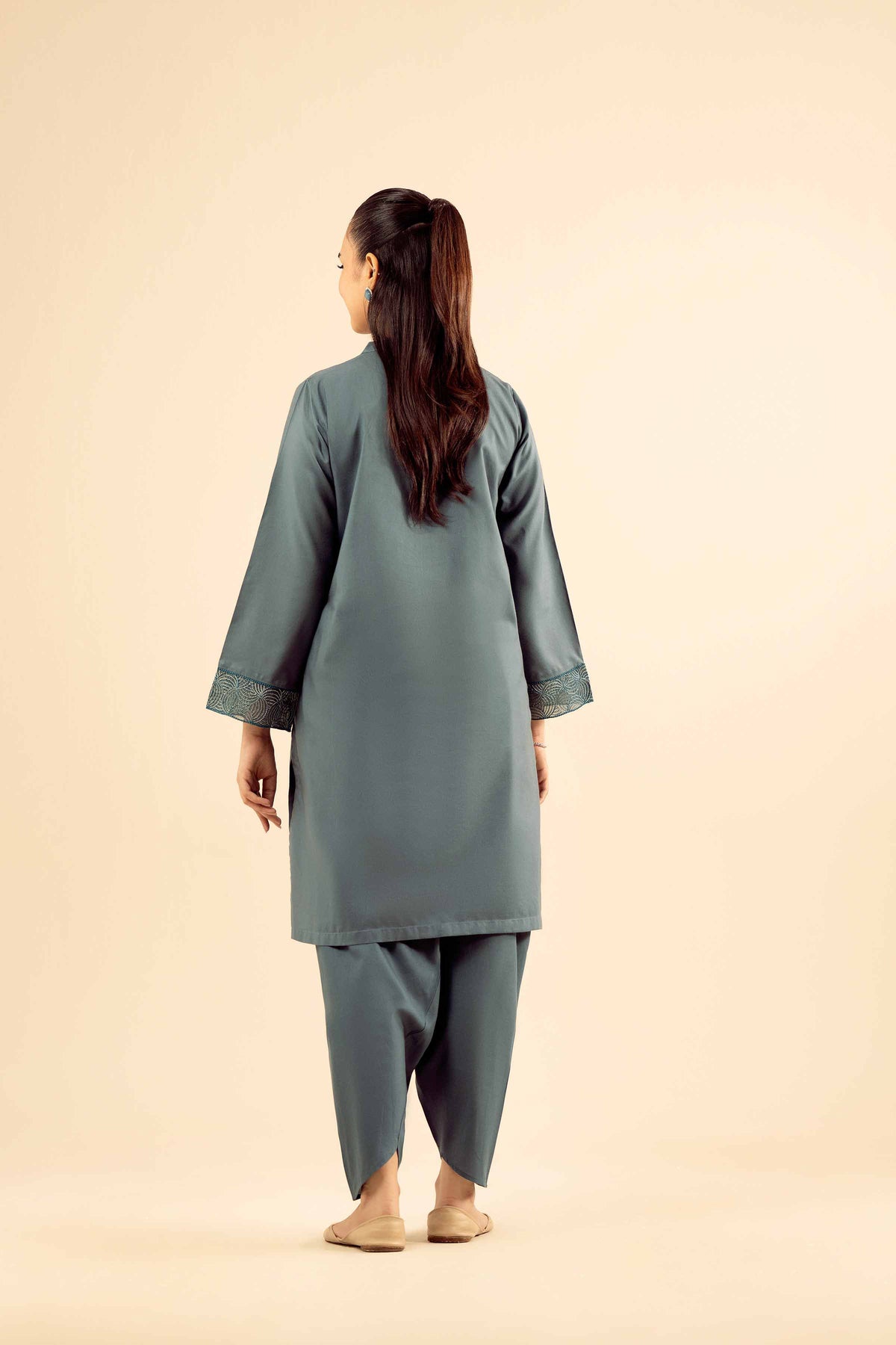 2 Piece - Embroidered Suit - PW25-55 Blue Wool 2PC Embroidered Nishat Australia