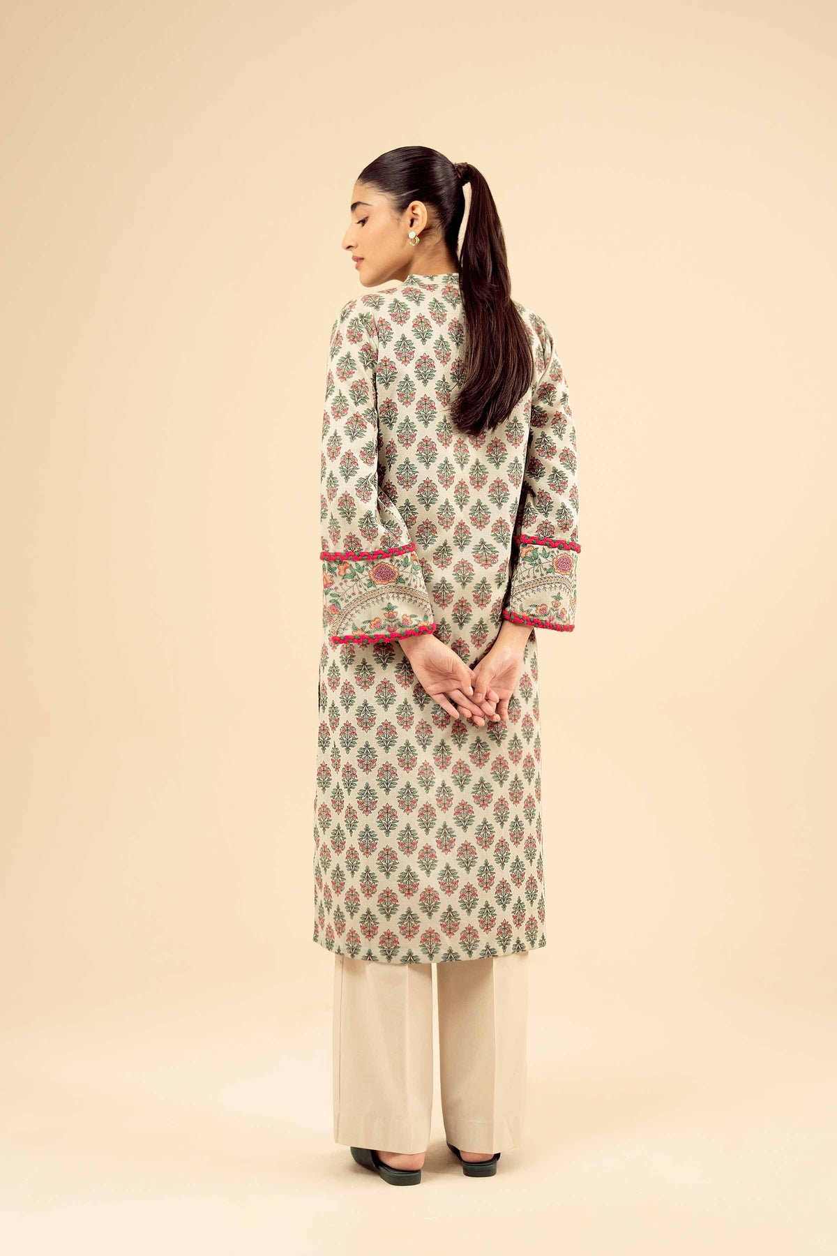 Printed Shirt - PW25-573 Green Karandi 1PC Printed Nishat Australia
