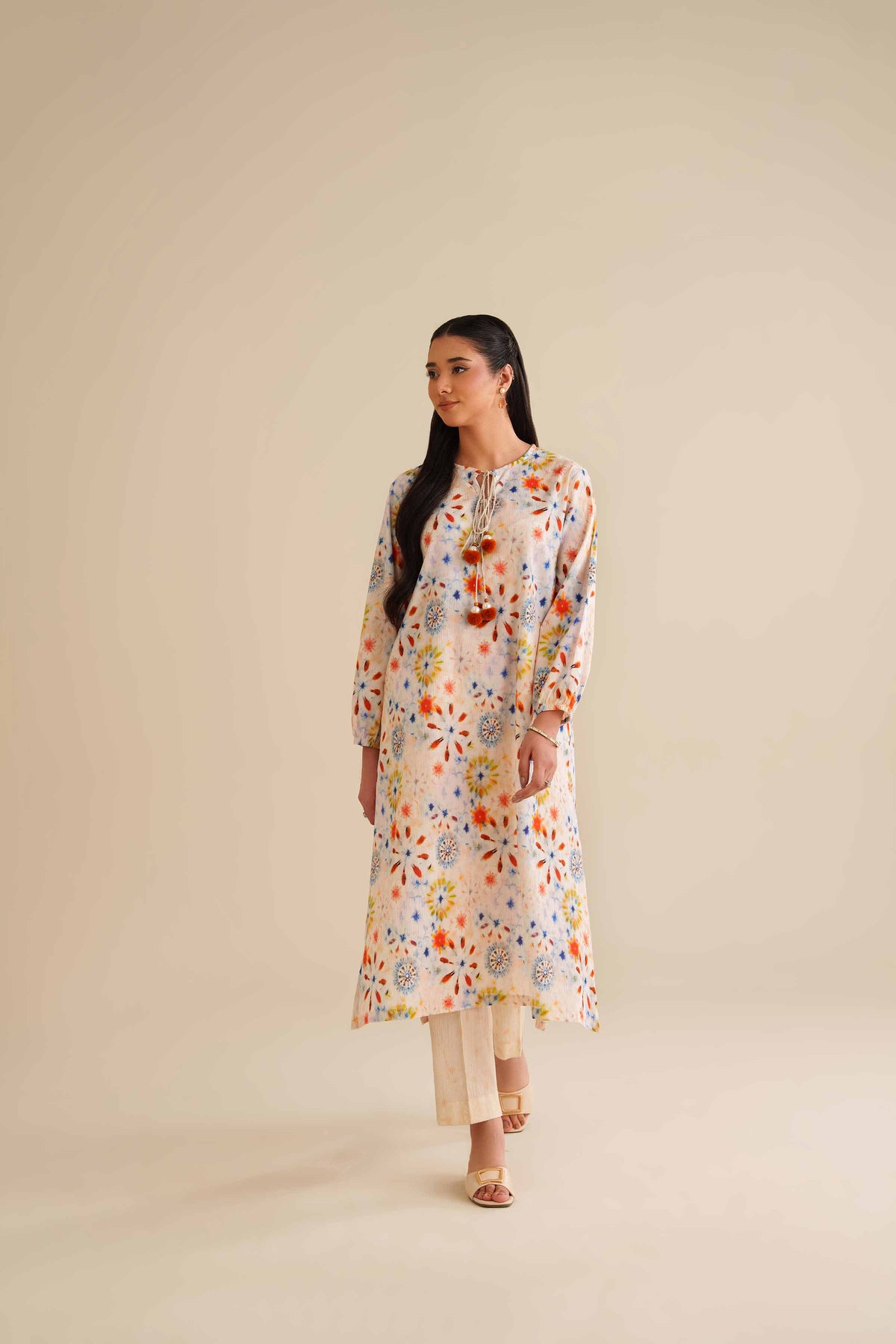 2 Piece - Printed Suit - PW25-59 White Chiffon 2PC Printed Nishat Australia