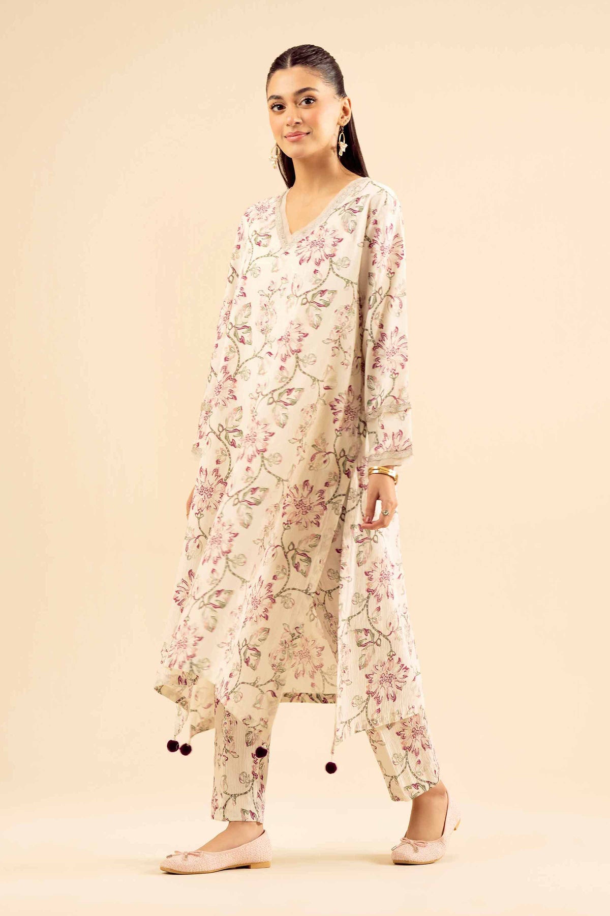 2 Piece - Basic Suit - PW25-61 White Chiffon 2PC Solids Nishat Australia