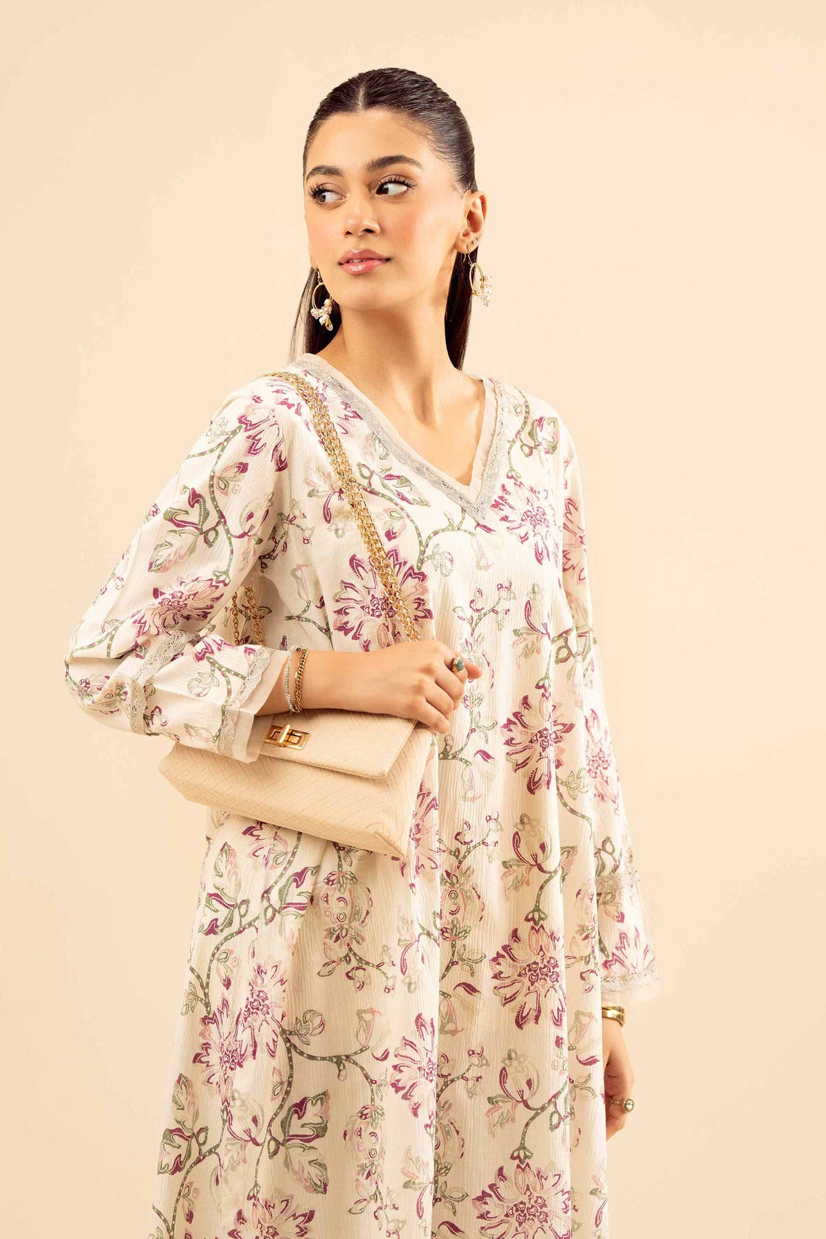 2 Piece - Basic Suit - PW25-61 White Chiffon 2PC Solids Nishat Australia