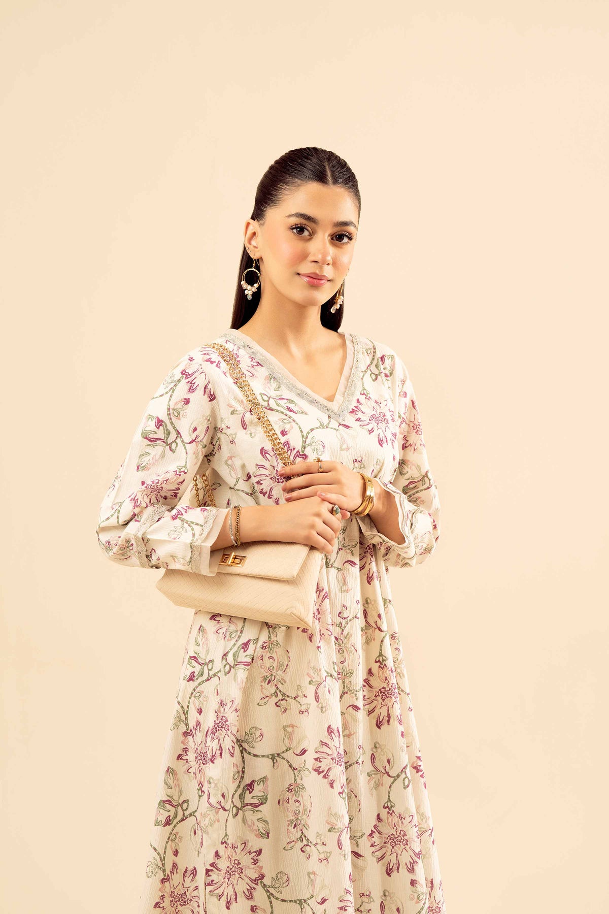 2 Piece - Basic Suit - PW25-61 White Chiffon 2PC Solids Nishat Australia