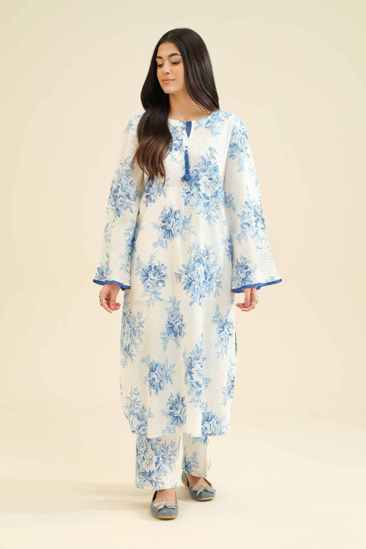 2 Piece - Printed Suit - PW25-62 White Chiffon 2PC Printed Nishat Australia