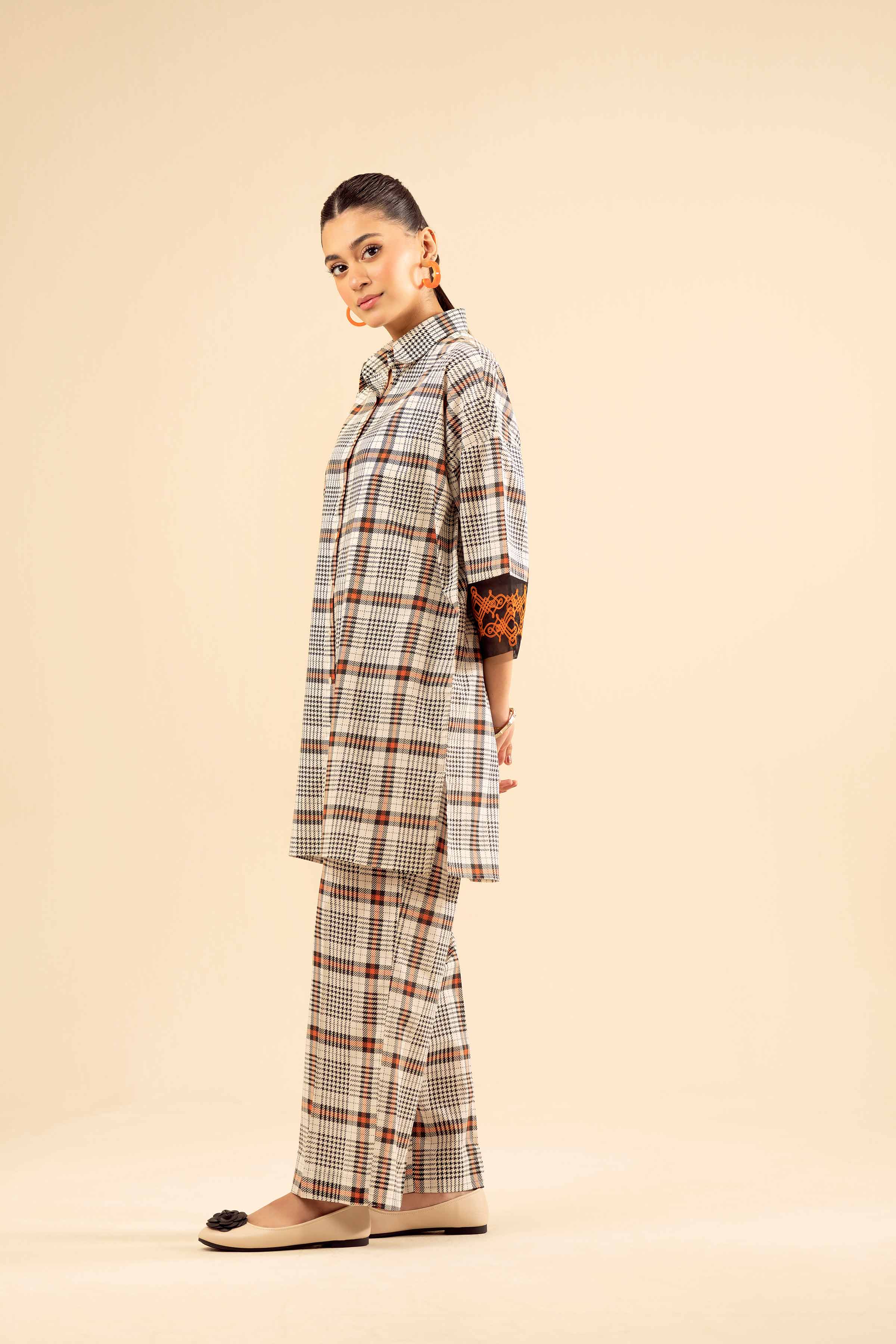 2 Piece - Printed Embroidered Suit - PW25-66 READY TO WEAR Multi Cambric 2PC Embroidered
