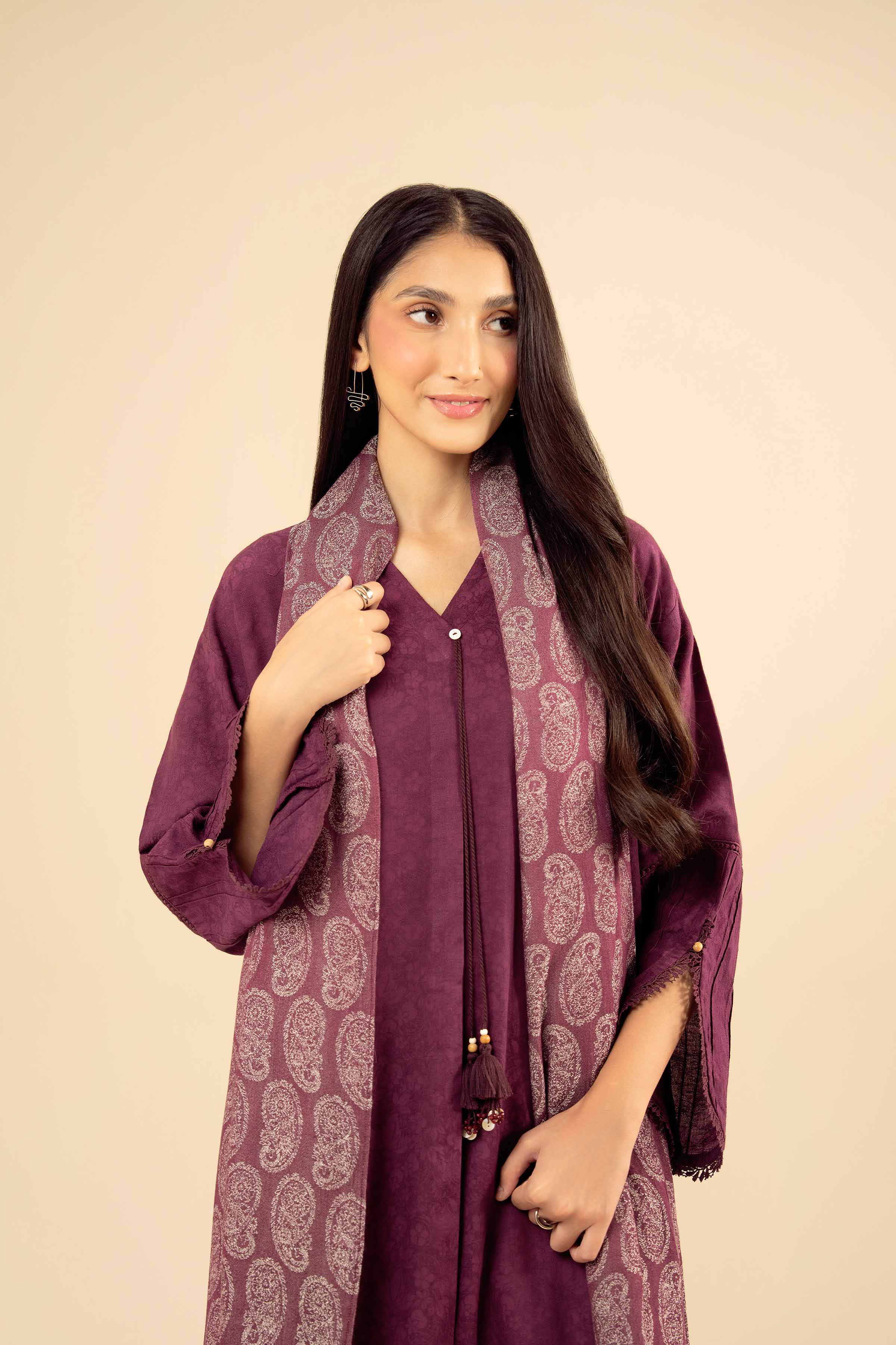 2 Piece - Basic Suit - PW25-96 READY TO WEAR Purple Jacquard 2PC Solids