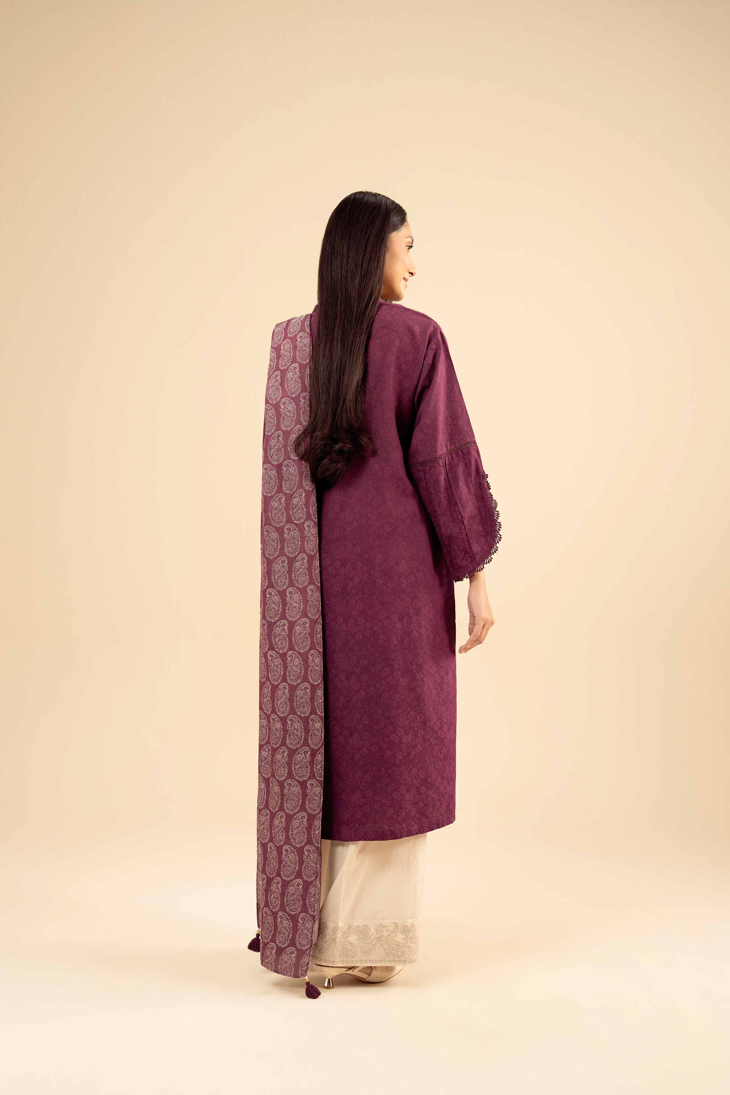 2 Piece - Basic Suit - PW25-96 READY TO WEAR Purple Jacquard 2PC Solids
