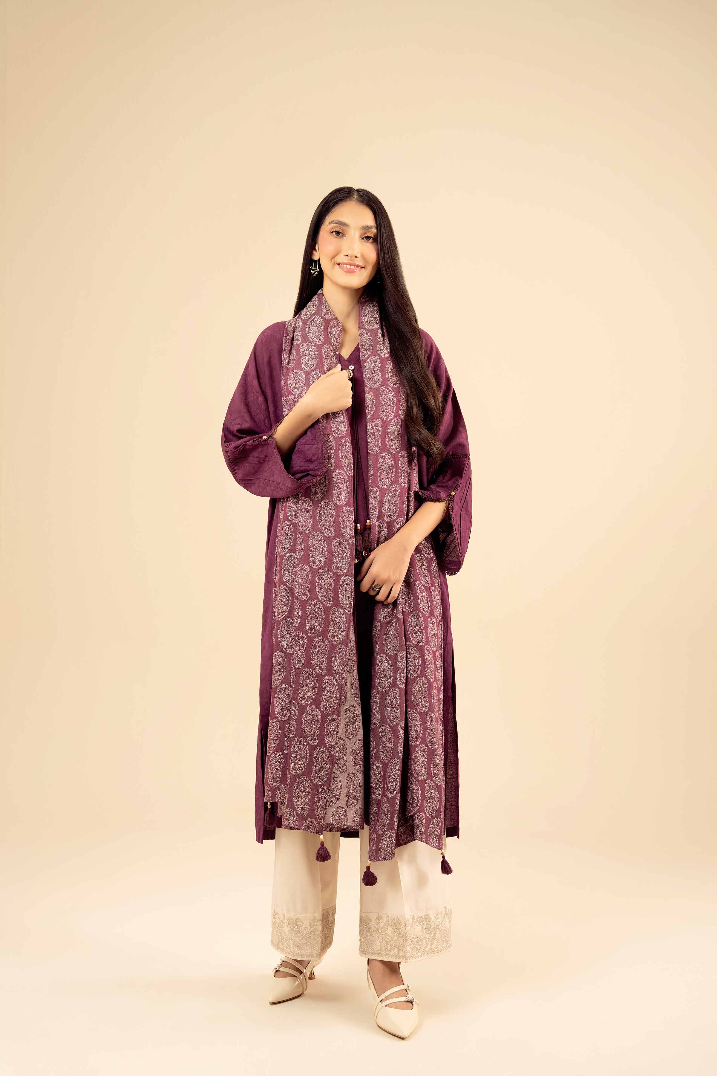 2 Piece - Basic Suit - PW25-96 READY TO WEAR Purple Jacquard 2PC Solids