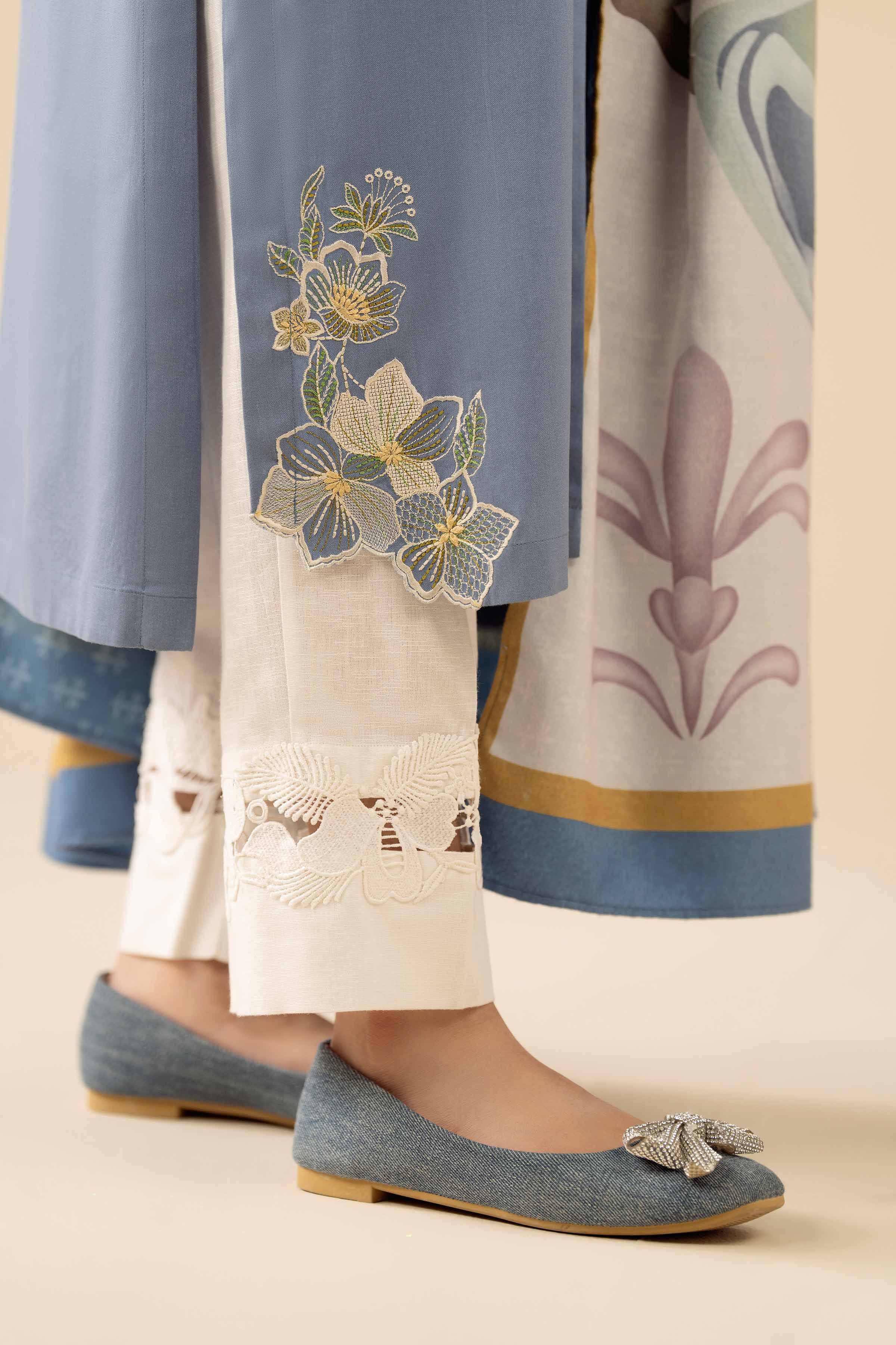 2 Piece - Embroidered Suit - PW25-98 READY TO WEAR Blue Marina 2PC Embroidered