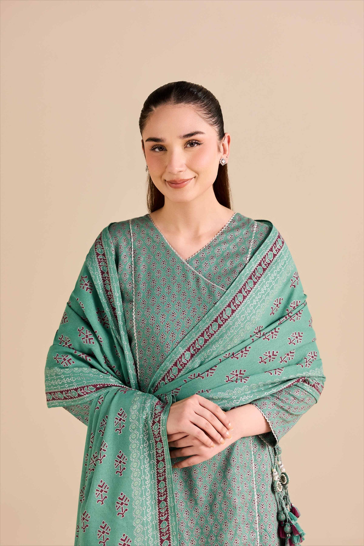3 Piece - Printed Suit - PW25-494 Green Karandi 3PC Printed Nishat Australia