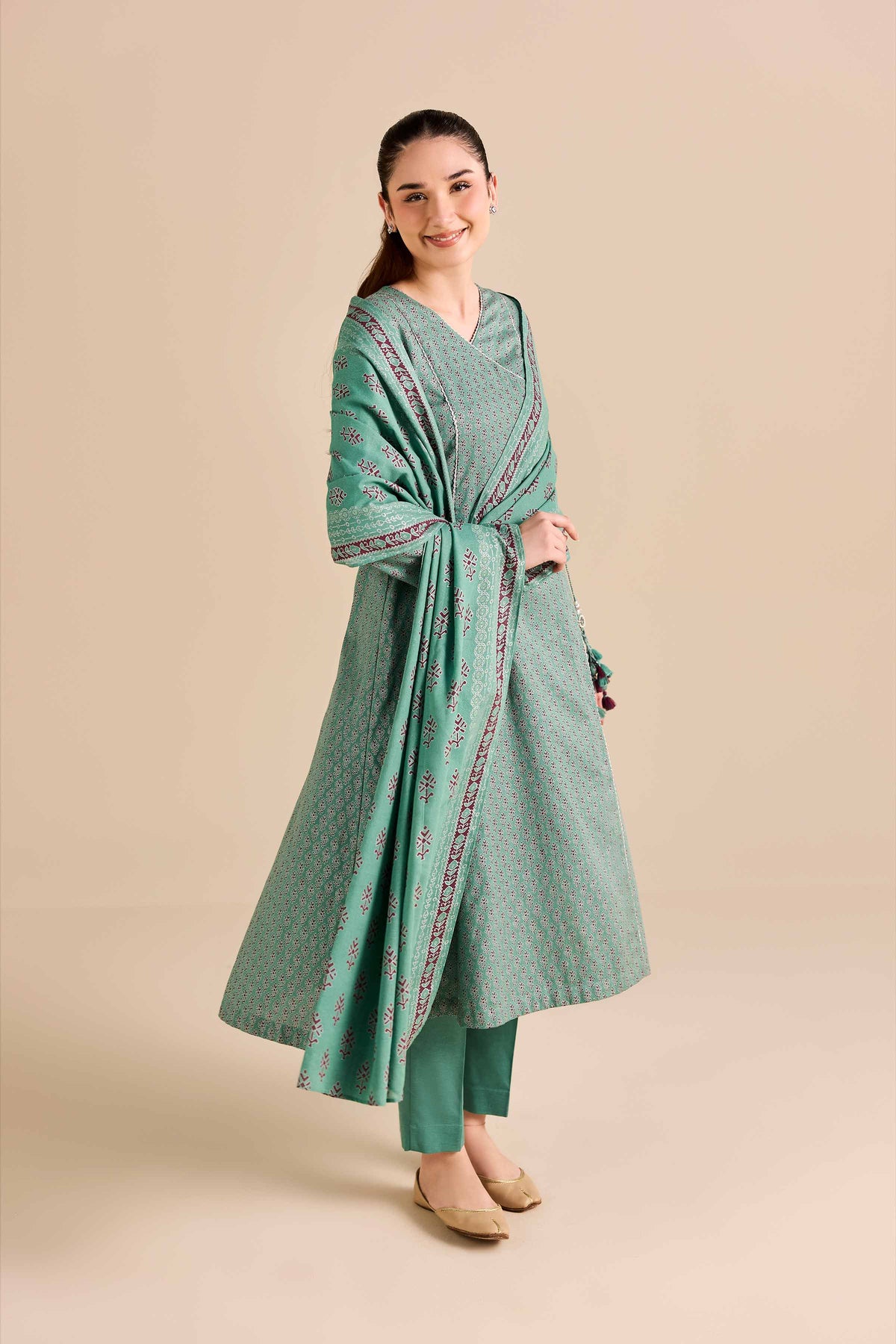 3 Piece - Printed Suit - PW25-494 Green Karandi 3PC Printed Nishat Australia