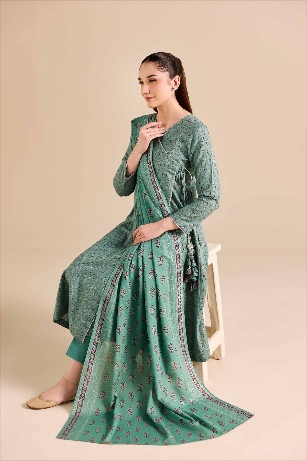 3 Piece - Printed Suit - PW25-494 Green Karandi 3PC Printed Nishat Australia